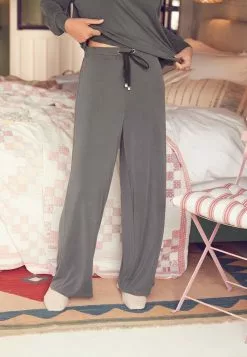Next Damen SAVANNAH MILLER CUPRO WIDE LEG - Nachtwäsche Hose - Grey