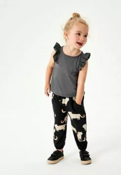 Next Kinder Jogginghose - Charcoal Grey Leopard