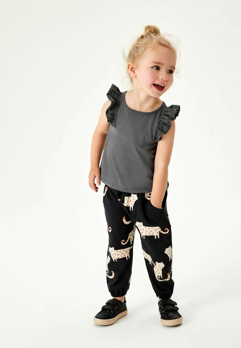Next Kinder Jogginghose - Charcoal Grey Leopard 1 Next Kinder Jogginghose - Charcoal Grey Leopard