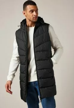 Next Herren SHOWER RESISTANT LONGLINE PUFFER - Weste - Black