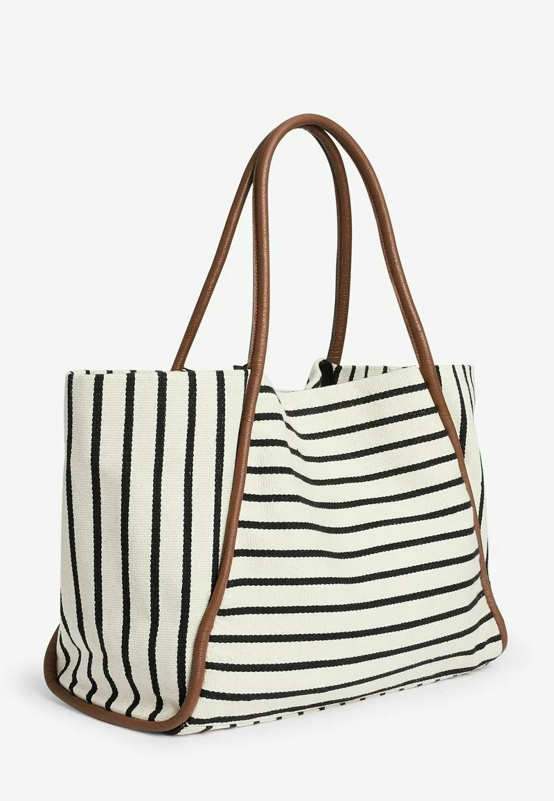 Next Damen Shopping Bag - Navy White Stripe 3 Next Damen Shopping Bag - Navy White Stripe – Bild 3