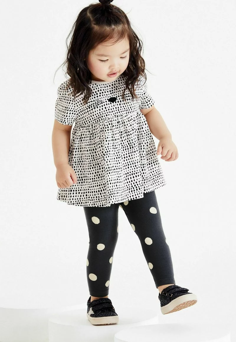 Next Kinder Leggings - Hosen - Monochrome Cat 1 Next Kinder Leggings - Hosen - Monochrome Cat