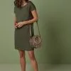 Next Damen RELAXED CAPPED SLEEVE - Strandaccessoire - Khaki