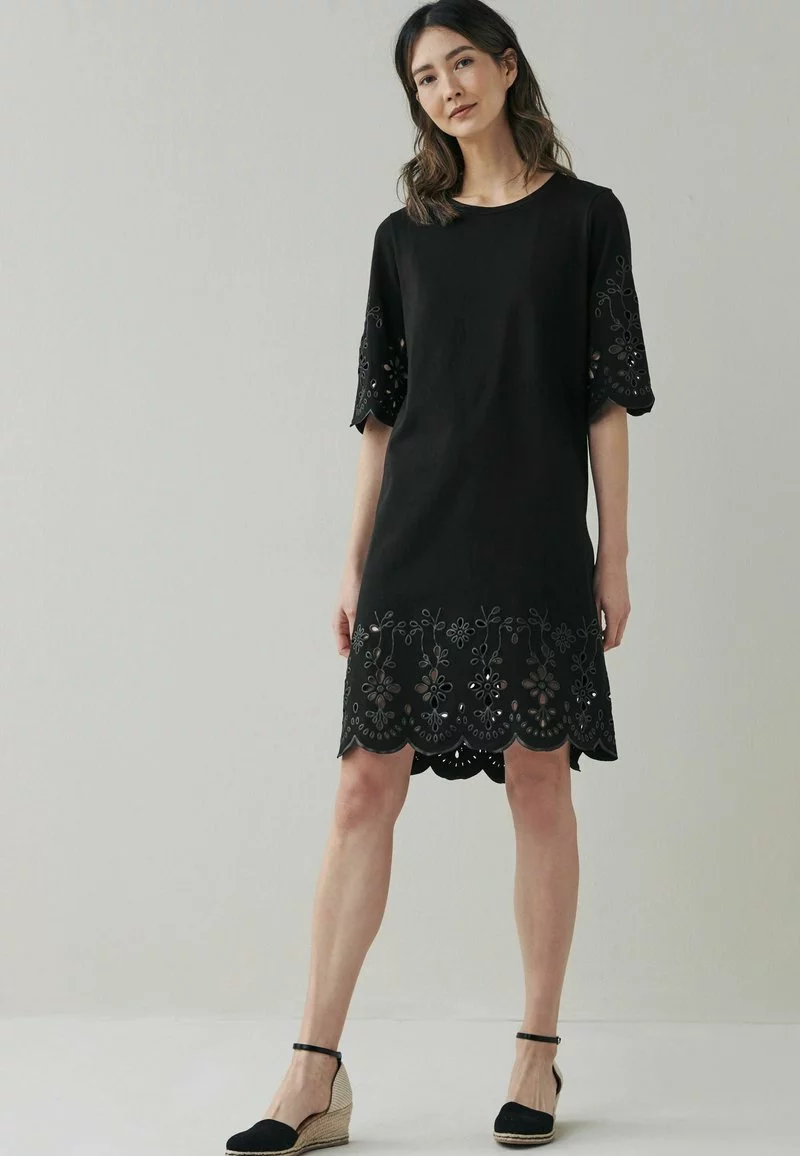 Next Damen PRINT CUT-OUT LONG SLEEVE - Freizeitkleid - Black 2 Next Damen PRINT CUT-OUT LONG SLEEVE - Freizeitkleid - Black – Bild 2