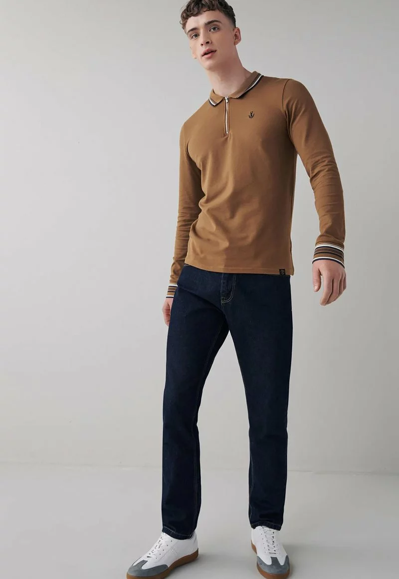 Next Herren ZIP - Poloshirt - Tan 2 Next Herren ZIP - Poloshirt - Tan – Bild 2