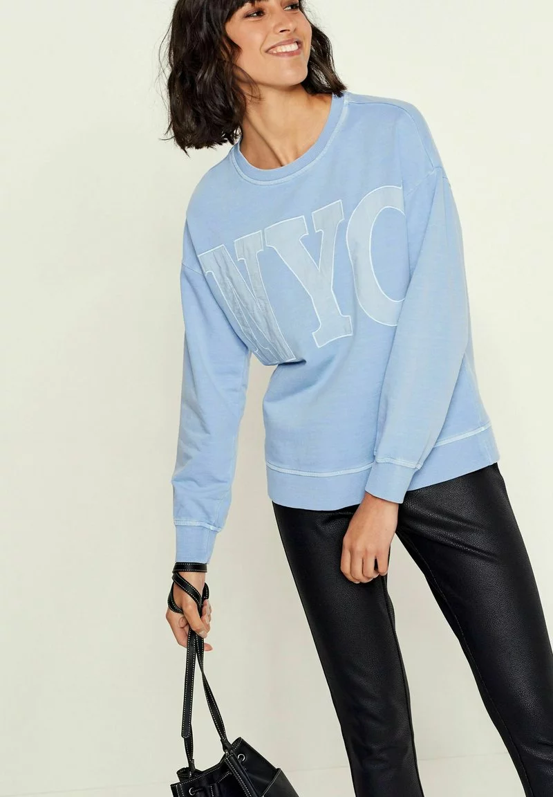 Next Damen GRAPHIC - Sweatshirt - Mottled Light Blue 2 Next Damen GRAPHIC - Sweatshirt - Mottled Light Blue – Bild 2