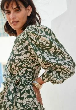 Next Damen KIMONO WRAP DRESS - Freizeitkleid - Green Floral -Next Großes Kaufhaus ca2724c6098c40e8a38eefaa50ef15b0