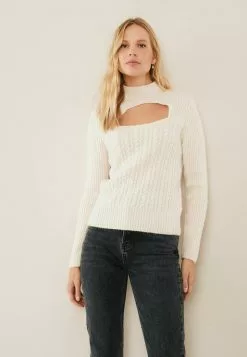 Next Damen CUT OUT - Strickpullover - Off-white