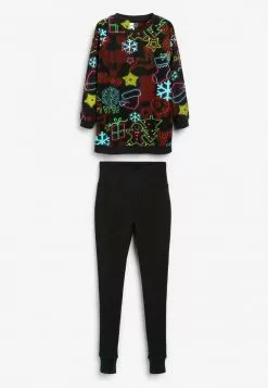 Next Damen CHRISTMAS MATCHING FAMILY WOMENS NEON LIGHTS - Nachtwäsche Set - Black