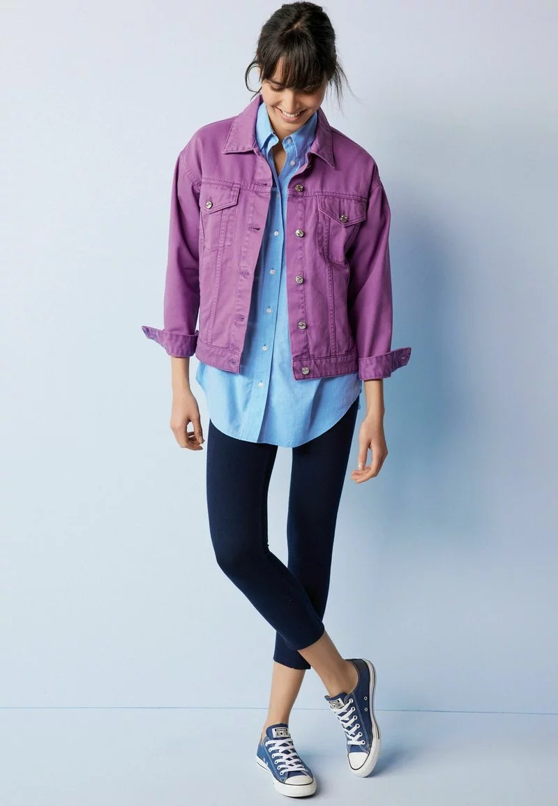 Next Damen OVERSIZED - Jeansjacke - Purple 1 Next Damen OVERSIZED - Jeansjacke - Purple