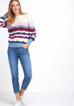 Next Damen POINTELLE STITCH VOLUME SLEEVE - Strickpullover - Multicoloured