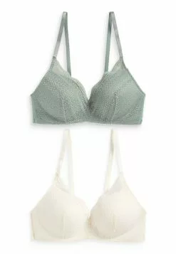 Next Damen 2 PACK - Triangel BH - Green Ecru White