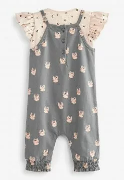 Next Kinder SET - Body - Charcoal Grey Pink Cat -Next Großes Kaufhaus cc80cf14fc894010a923d4109d0c46f5