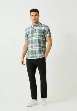 Next SHORT SLEEVE - Hemd - Grey Linen Blend | Herren