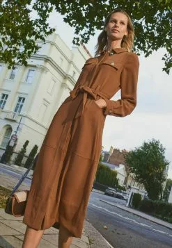Next Damen SELF - Blusenkleid - Camel Neutral