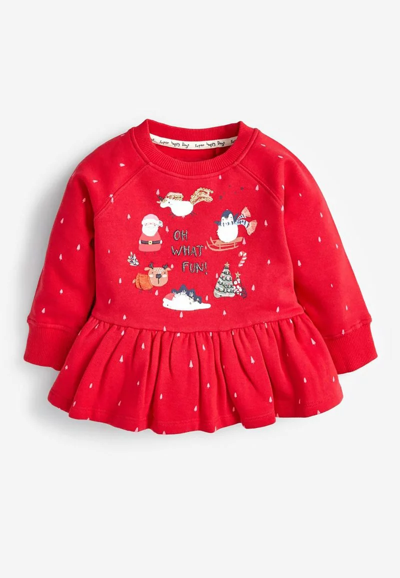 Next Kinder CHRISTMAS PEPLUM - Sweatshirt - Red 1 Next Kinder CHRISTMAS PEPLUM - Sweatshirt - Red