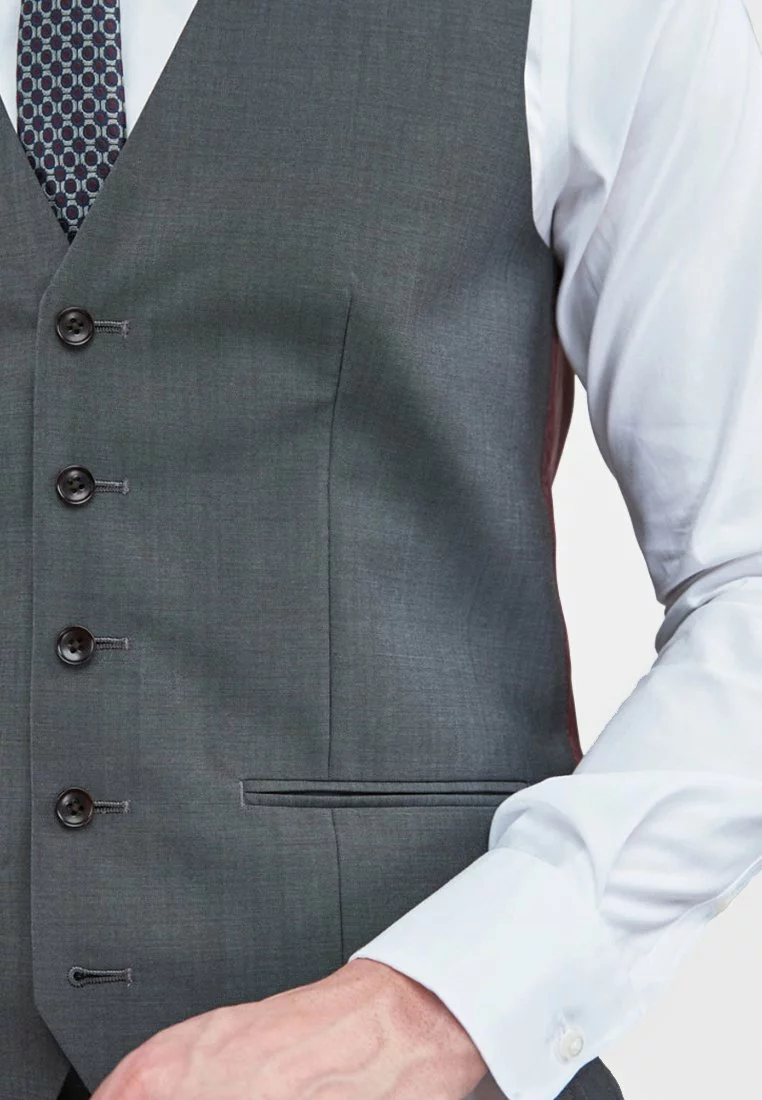 Next Herren SIGNATURE PLAIN SUIT: WAISTCOAT - Anzugweste - Light Grey 4 Next Herren SIGNATURE PLAIN SUIT: WAISTCOAT - Anzugweste - Light Grey – Bild 4