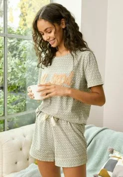 Next Damen SCION SET - Nachtwäsche Set - Grey Pink White