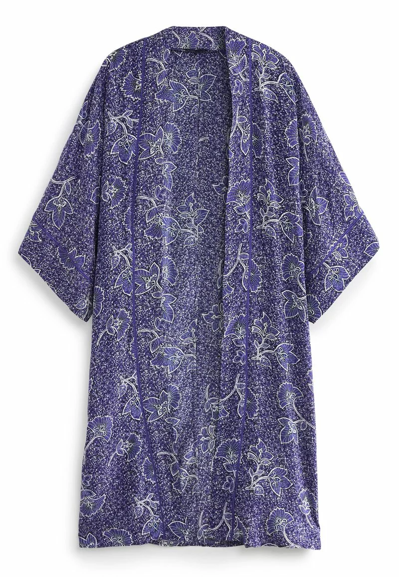Next Damen LONGLINE KIMONO - Leichte Jacke - Blue Floral Print 1 Next Damen LONGLINE KIMONO - Leichte Jacke - Blue Floral Print