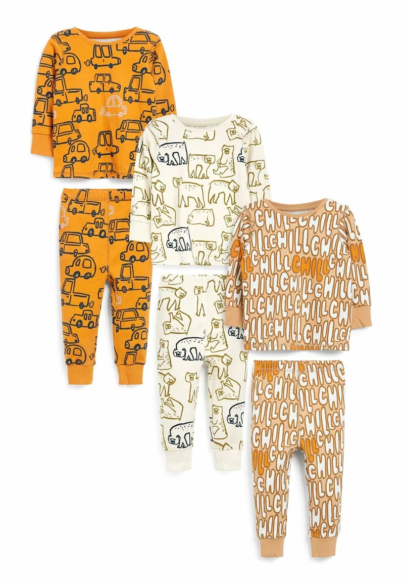 Next Kinder 3 PACK CHILL SLOGAN - Nachtwäsche Set - Orange 1 Next Kinder 3 PACK CHILL SLOGAN - Nachtwäsche Set - Orange