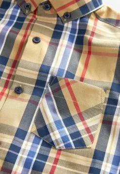 Next Kinder SHORT SLEEVE CHECK - Hemd - Tan Brown Navy Blue Spliced -Next Großes Kaufhaus d5d45b1034e6406b989f4e6646896fad