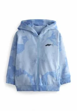 Next Kinder ZIP THROUGH TIE DYE - Kapuzenpullover - Light Blue