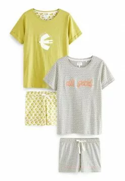 Next Damen 2 PACK - Pyjama - Green/ Grey