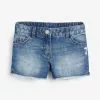 Next Kinder DARK BLUE FRAYED HEM SHORTS (3-16YRS) - Jeans Shorts - Mottled Dark Blue