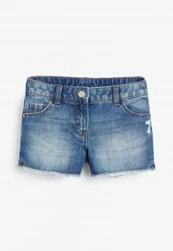 Next Kinder DARK BLUE FRAYED HEM SHORTS (3-16YRS) - Jeans Shorts - Mottled Dark Blue