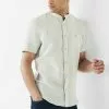 Next Herren SHORT SLEEVE - Hemd - Neutral Grandad Collar