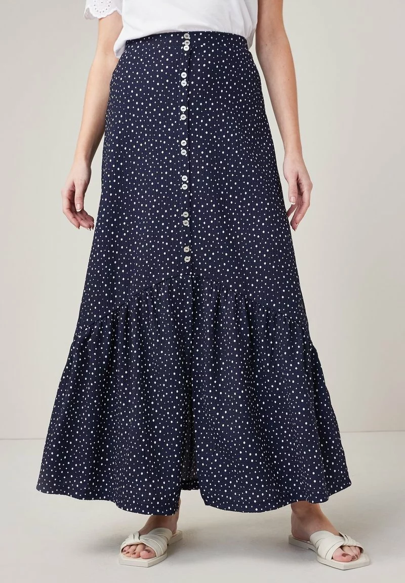 Next Damen Maxirock - Navy Blue Spot 1 Next Damen Maxirock - Navy Blue Spot