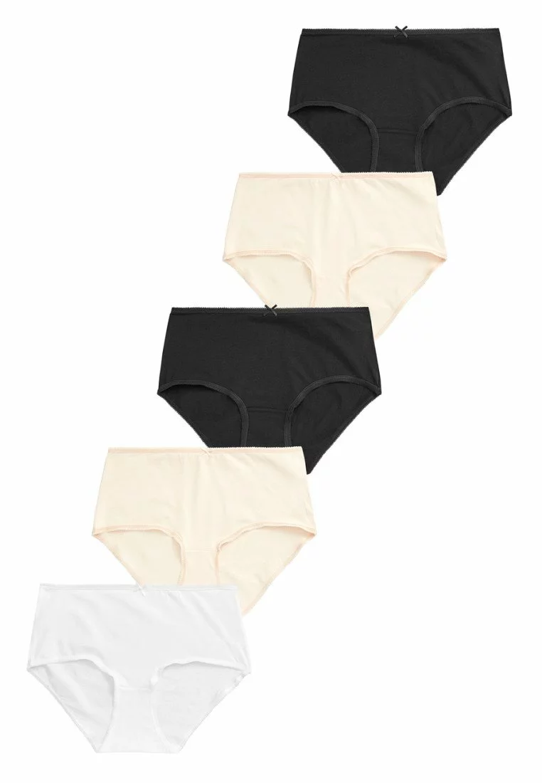 Next Damen COTTON KNICKERS FIVE PACK-MIDI - Panties - Black 1 Next Damen COTTON KNICKERS FIVE PACK-MIDI - Panties - Black