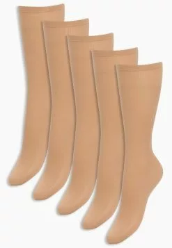 Next Damen FIVE PACK - Kniestrümpfe - Nude