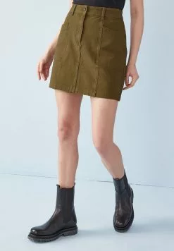 Next Damen A-Linien-Rock - Khaki Green