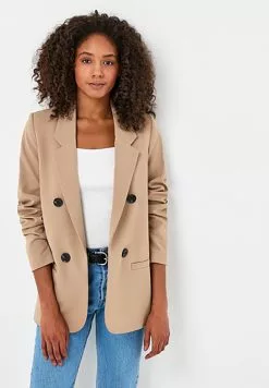 Next Damen RELAXED DOUBLE BREASTED - Blazer - Camel