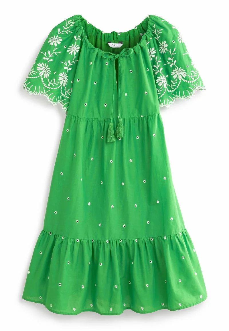 Next Damen SHORT SLEEVE BRODERIE MINI KAFTAN - Freizeitkleid - Green 5 Next Damen SHORT SLEEVE BRODERIE MINI KAFTAN - Freizeitkleid - Green – Bild 5