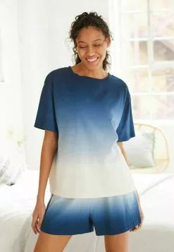 Next Damen Nachtwäsche Set - Blue White Ombre