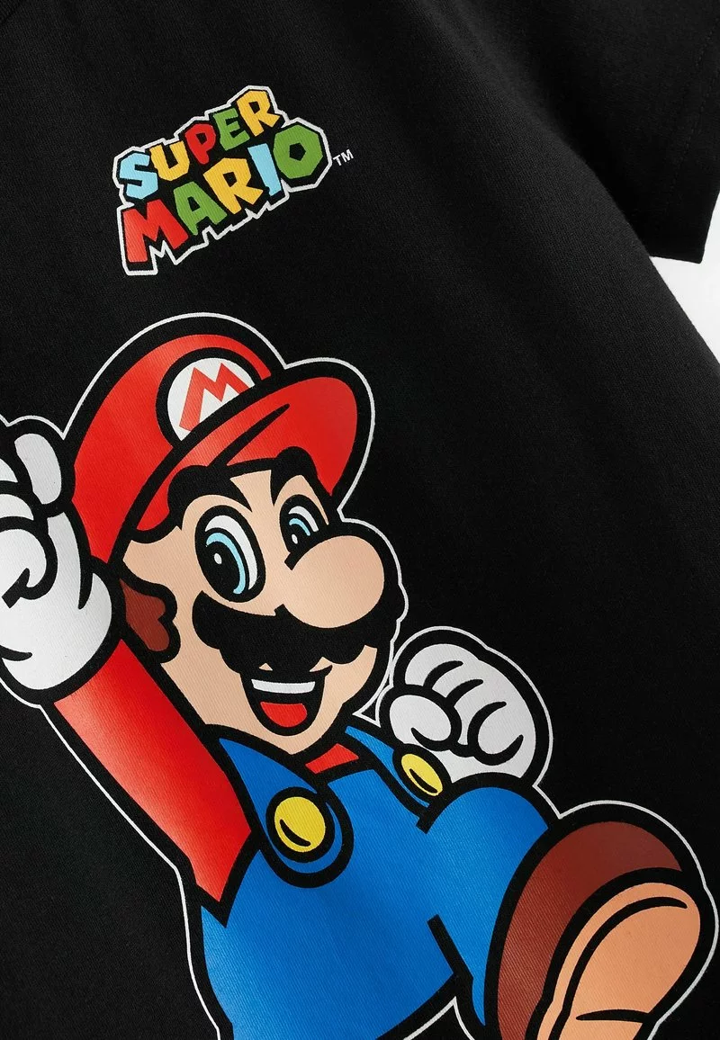 Next Kinder T-Shirt Print - Black Mario 4 Next Kinder T-Shirt Print - Black Mario – Bild 4