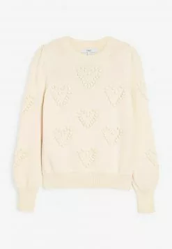 Next Damen POM POM HEART CREW NECK - Strickpullover - Off White -Next Großes Kaufhaus de2c19943fe14ab3b7a3590d5f099e36