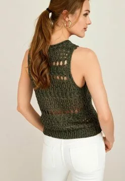 Next Damen CROCHET TANK - Top - Khaki Green -Next Großes Kaufhaus dfe018ce7c114de0925df9bf04d16b52