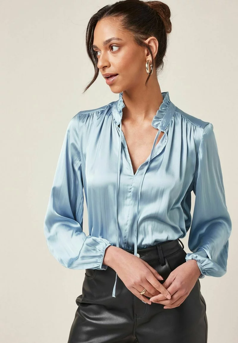 Next Damen CRINKLE - Bluse - Light Blue 1 Next Damen CRINKLE - Bluse - Light Blue