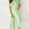 Next Damen OFF SHOULDER - Jumpsuit - Green Floral