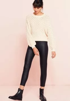 Next VOLUME SLEEVE SEQUIN - Strickpullover - Ecru White | Damen