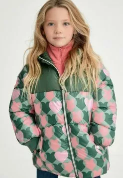 Next Kinder SHOWER RESISTANT HEART PRINT PADDED - Wintermantel - Khaki Green