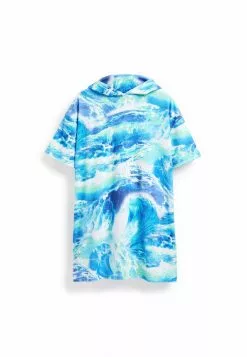 Next Damen TOWELLING PONCHO - Cape - Aqua Blue