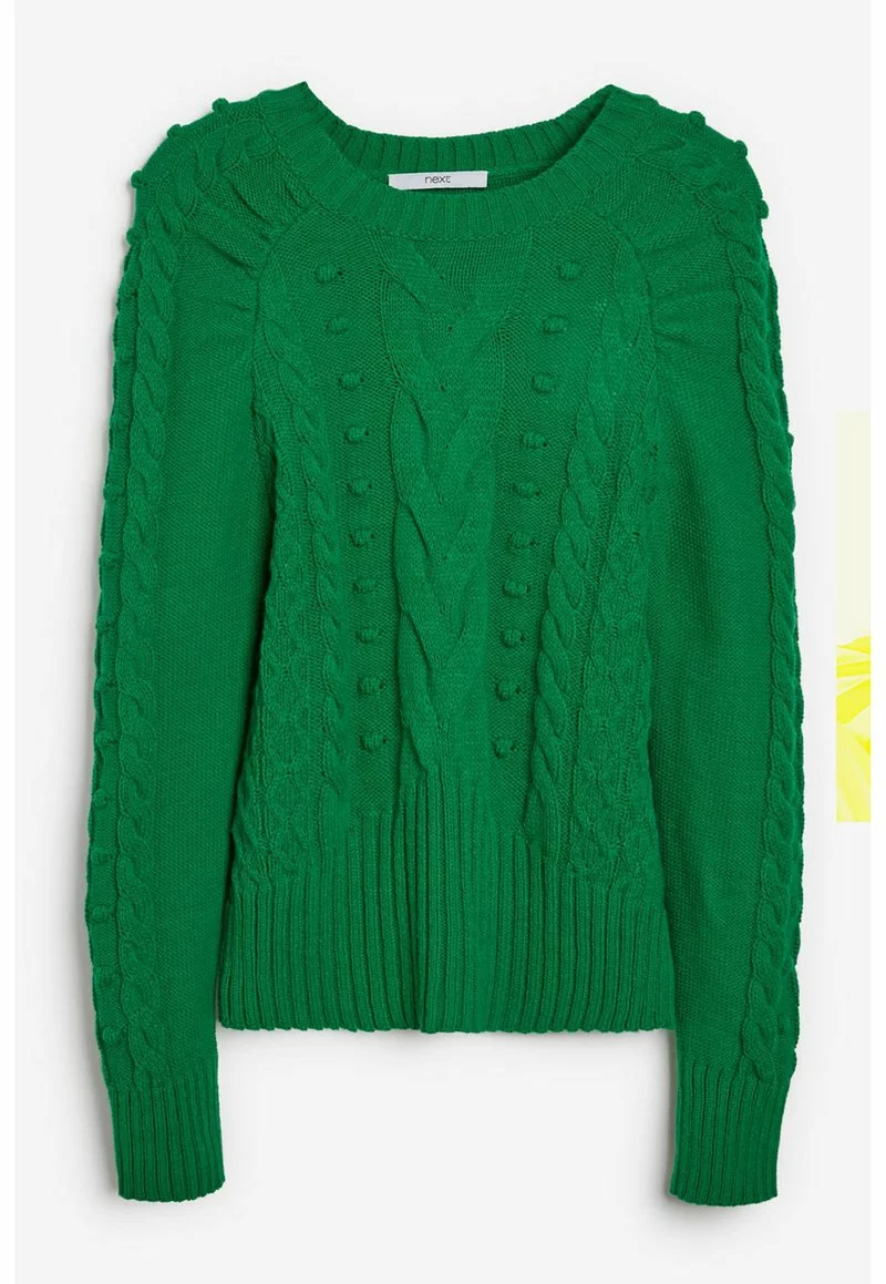 Next Damen PUFF SLEEVE CABLE - Strickpullover - Green 5 Next Damen PUFF SLEEVE CABLE - Strickpullover - Green – Bild 5