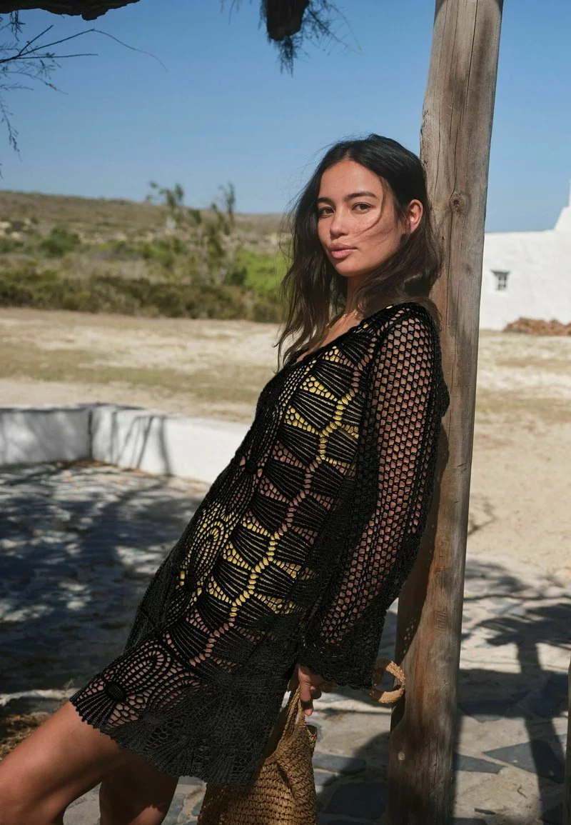 Next Damen LONG SLEEVED CROCHET - Freizeitkleid - Black 1 Next Damen LONG SLEEVED CROCHET - Freizeitkleid - Black