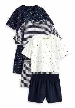 Next Kinder (9MTHS-16YRS) 3 PACK SET - Nachtwäsche Set - Navy White Star Stripe Spot