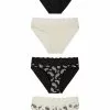 Next Damen 4 PACK - Slip - Mottled Black