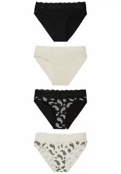 Next Damen 4 PACK - Slip - Mottled Black